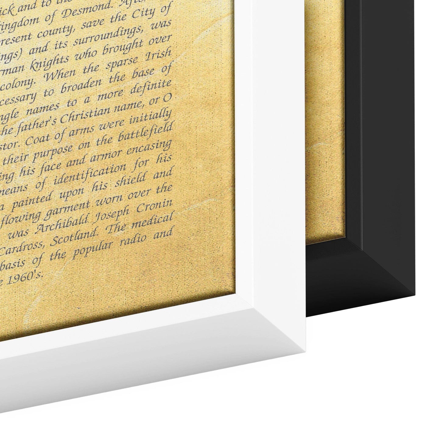Family History and Coat of Arms Framed Canvas Print