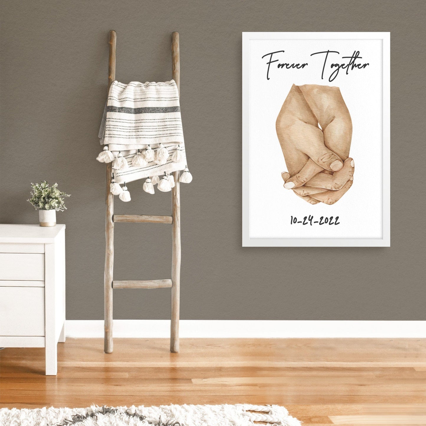 Forever Together Framed Canvas Wall Art, Personalized Gifts