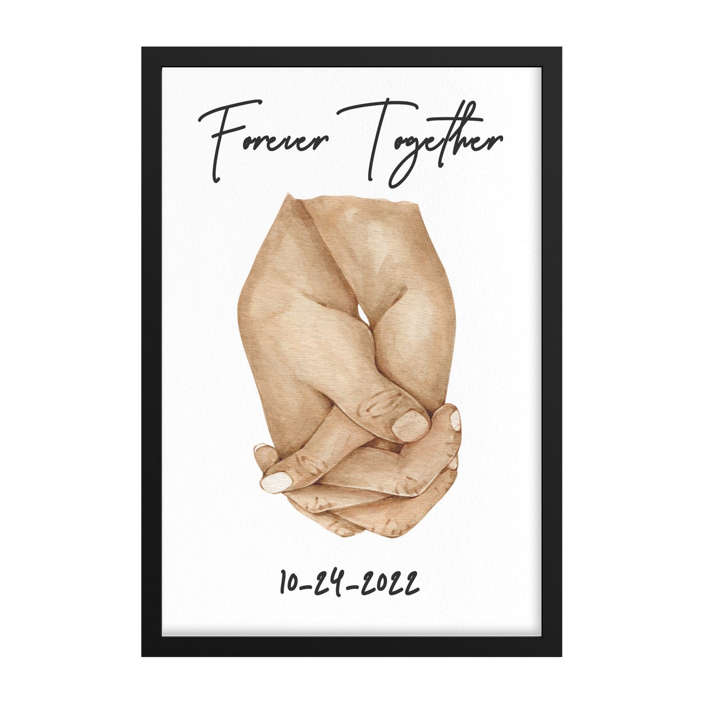 Forever Together Framed Canvas Wall Art, Personalized Gifts
