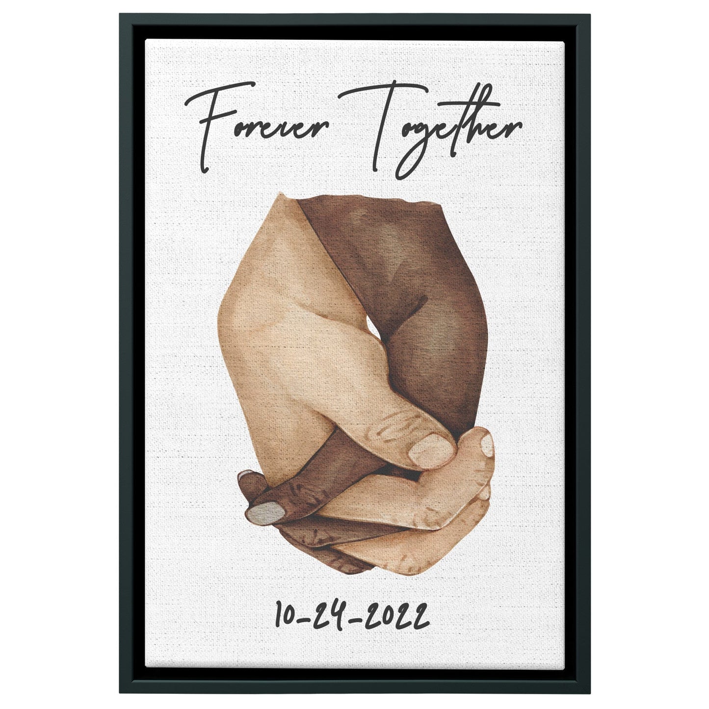 Forever Together Framed Canvas Hands, Personalized Gifts