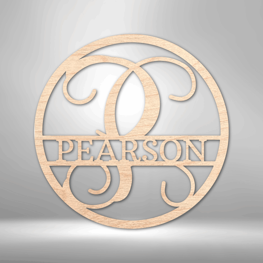 Vine Monogram - Wood Ornament