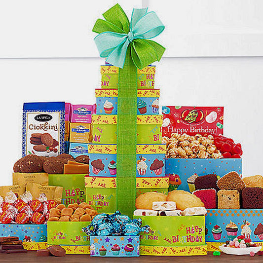 BEST WISHES: GOURMET BIRTHDAY GIFT TOWER