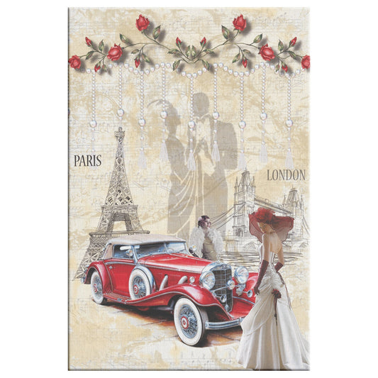 Woman in Paris and London Canvas Art