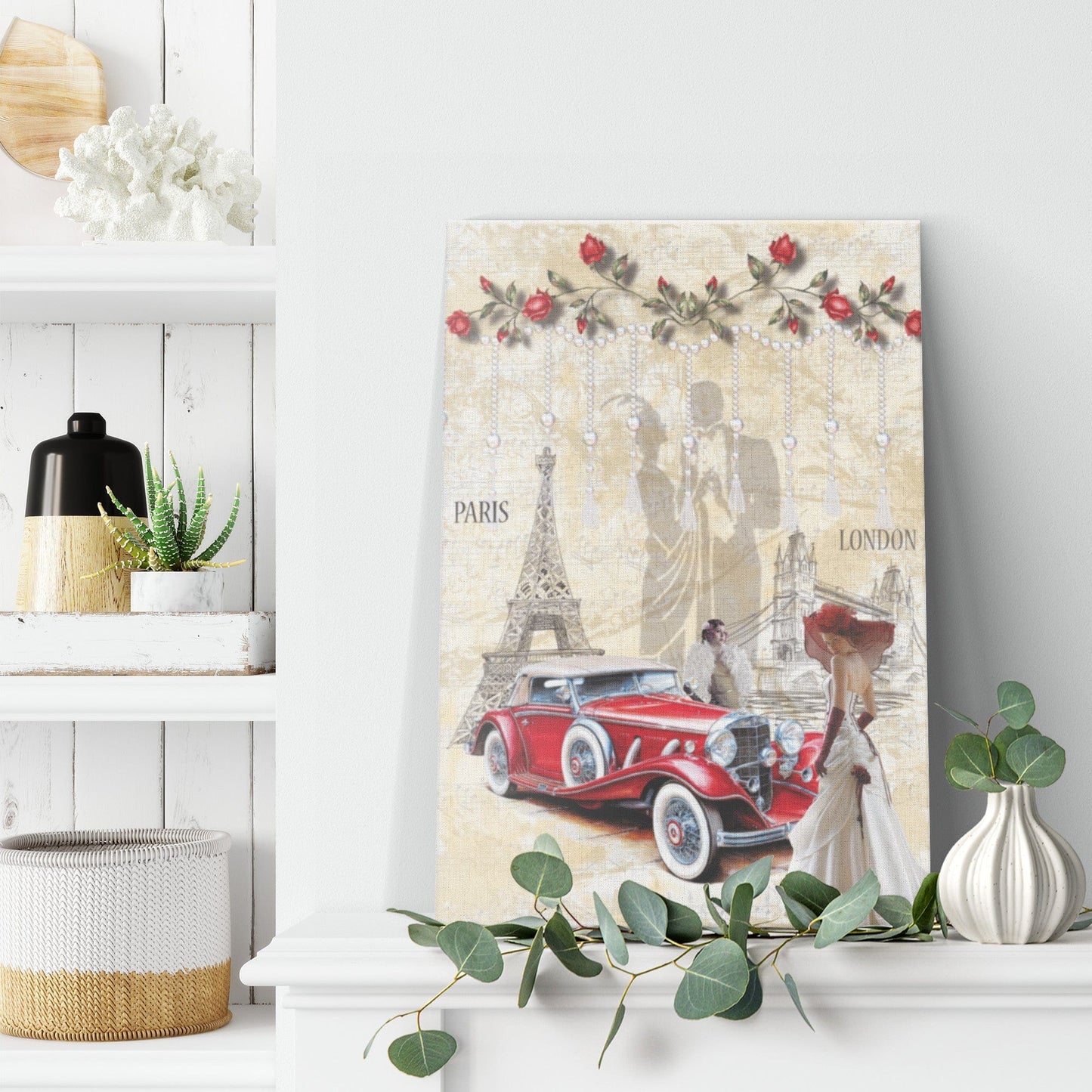 Woman in Paris and London Canvas Art