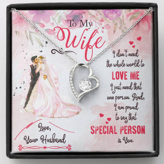 To My WIfe 2 final Heart Pendant / Forever Love Necklace / Gift For Wife / Gift For Future Wife / Anniversary Gifts