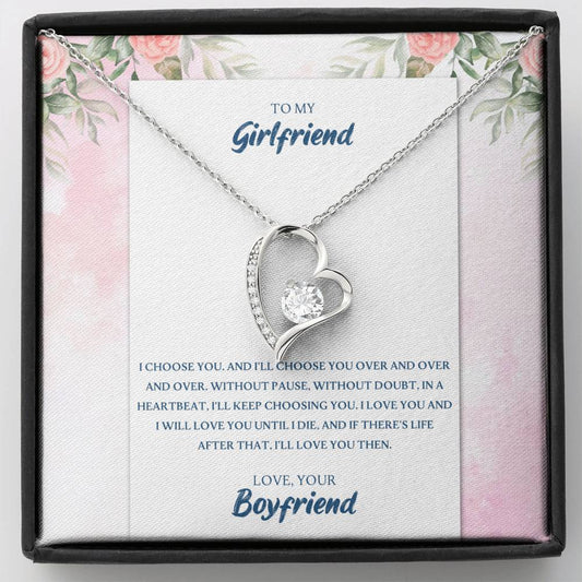 I CHOOSE YOU - CARD - GIRLFRIEND Heart Pendant / Forever Love Necklace / Gift For Wife / Gift For Future Wife / Anniversary Gifts