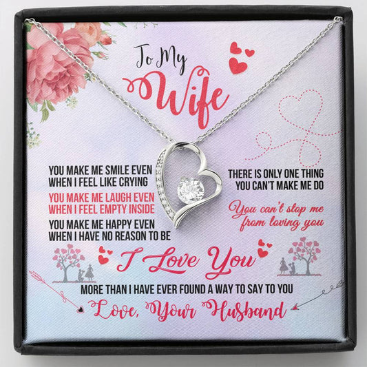 To Wife you make me smile Heart Pendant / Forever Love Necklace / Gift For Wife / Gift For Future Wife / Anniversary Gifts