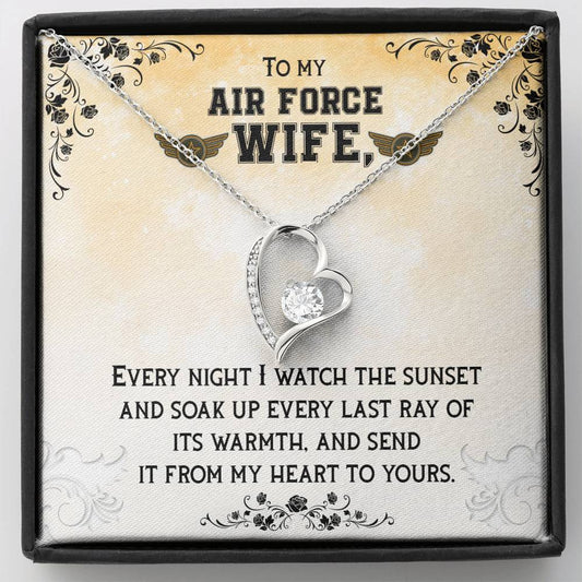 To My Wife / Air Force wife Heart Pendant / Forever Love Necklace / Gift For Wife / Gift For Future Wife / Anniversary Gifts