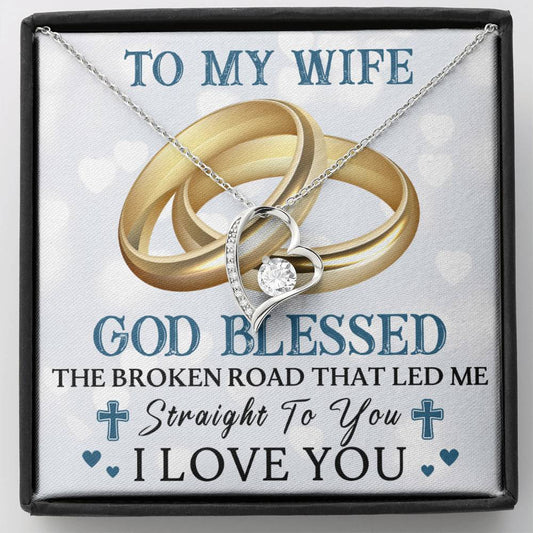 TO MY WIFE RINGS CARD Heart Pendant / Forever Love Necklace / Gift For Wife / Gift For Future Wife / Anniversary Gifts