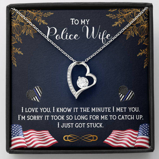 Police wife Heart Pendant / Forever Love Necklace / Gift For Wife / Gift For Future Wife / Anniversary Gifts