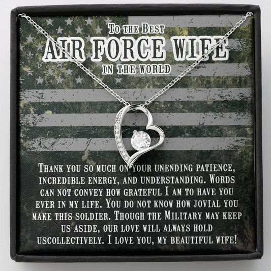 Thank you so much -Air force wife Heart Pendant / Forever Love Necklace / Gift For Wife / Gift For Future Wife / Anniversary Gifts