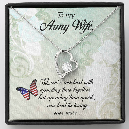 Army wife(1) Heart Pendant / Forever Love Necklace / Gift For Wife / Gift For Future Wife / Anniversary Gifts