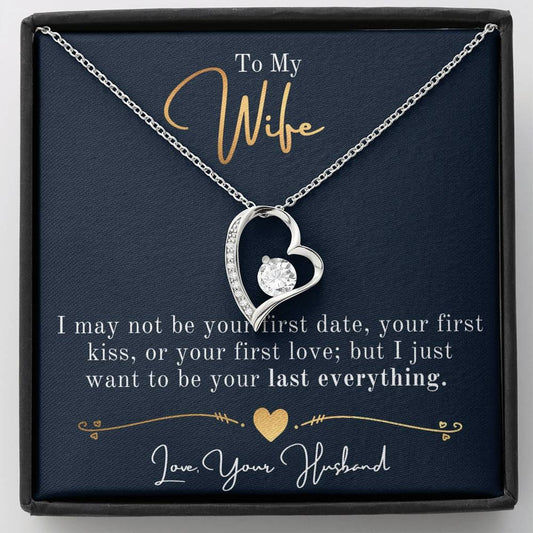 TOMYWIFE GOLD Heart Pendant / Forever Love Necklace / Gift For Wife / Gift For Future Wife / Anniversary Gifts