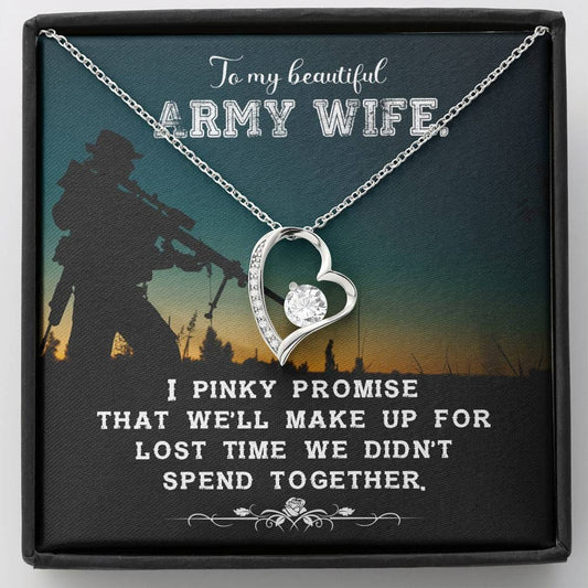Army wife new Heart Pendant / Forever Love Necklace / Gift For Wife / Gift For Future Wife / Anniversary Gifts