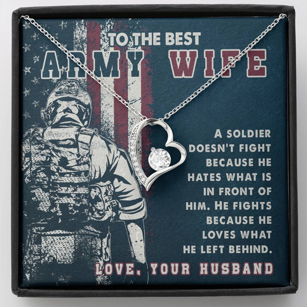 To My Wife / Army Wife Heart Pendant / Forever Love Necklace / Gift For Wife / Gift For Future Wife / Anniversary Gifts