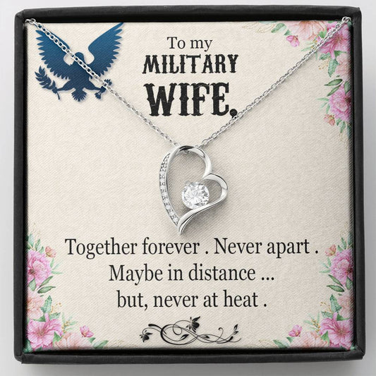 Military wife. Heart Pendant / Forever Love Necklace / Gift For Wife / Gift For Future Wife / Anniversary Gifts