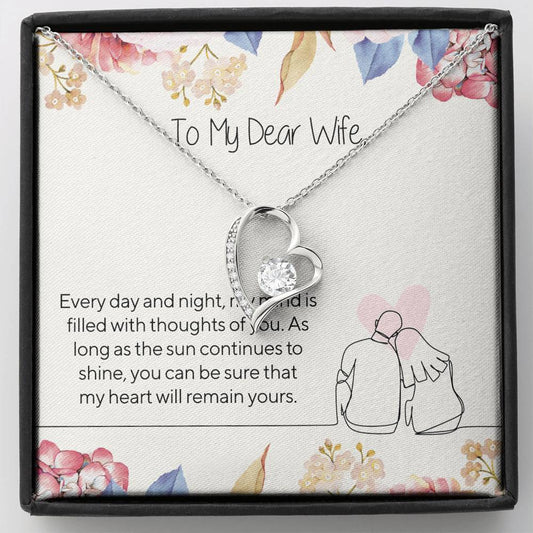 TO MY DEAR WIFE Heart Pendant / Forever Love Necklace / Gift For Wife / Gift For Future Wife / Anniversary Gifts