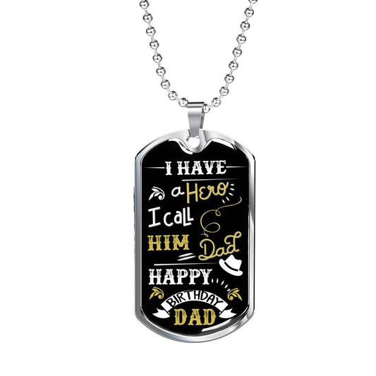 Birthday Dog Tag for Father Luxury Military Dog Tag Necklace For Dad