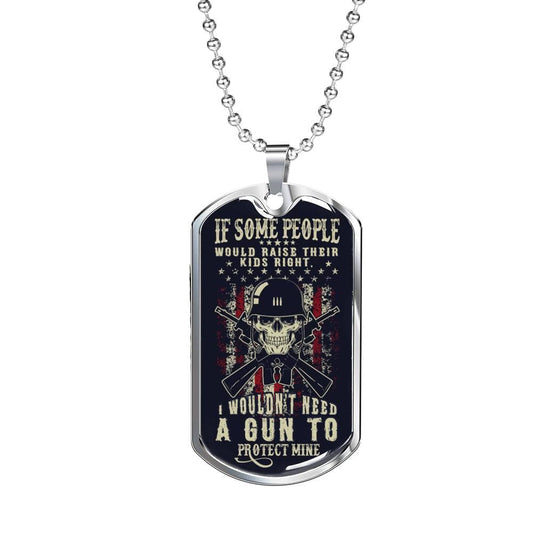 Dog Tag Necklace for Dad, 2nd Amendment Necklace, Luxury Military Dog Tag Necklace For Dad