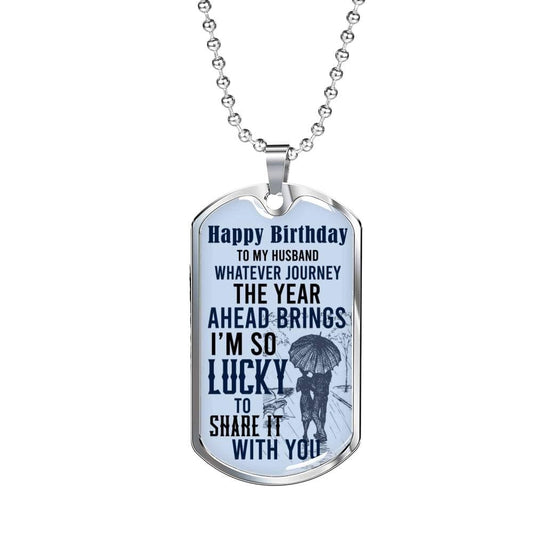 Husband Birthday Dog Tag, Luxury Military Dog Tag Necklace For Dad