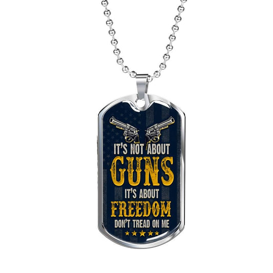 2nd Amendment Gift Necklace, Luxury Military Dog Tag Necklace For Dad