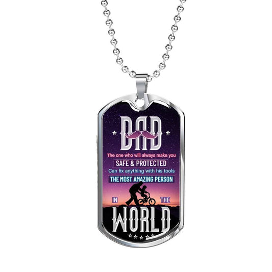 DAD Dog Tag Necklace, Luxury Military Dog Tag Necklace For Dad