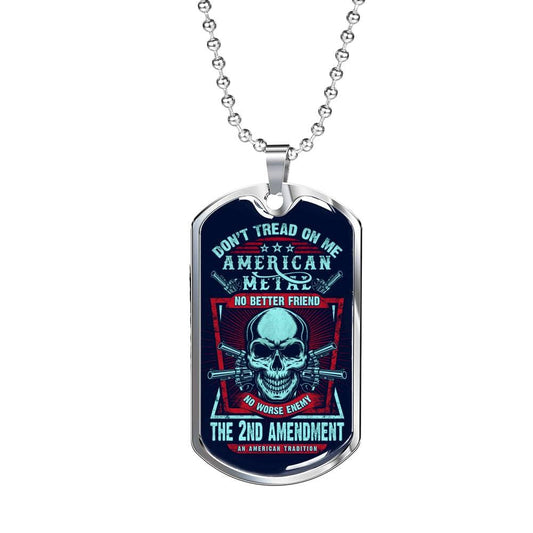 Gift Necklace for Dad, Don't Tread On Me Dog Tag, Luxury Military Dog Tag Necklace For Dad