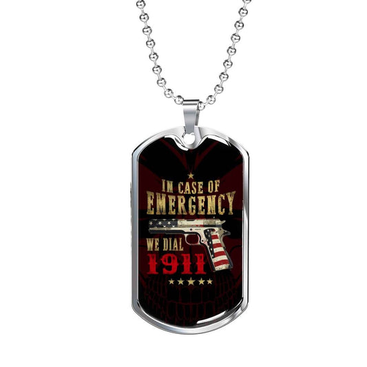 2nd Amendment Gift Necklace, Luxury Military Dog Tag Necklace For Dad