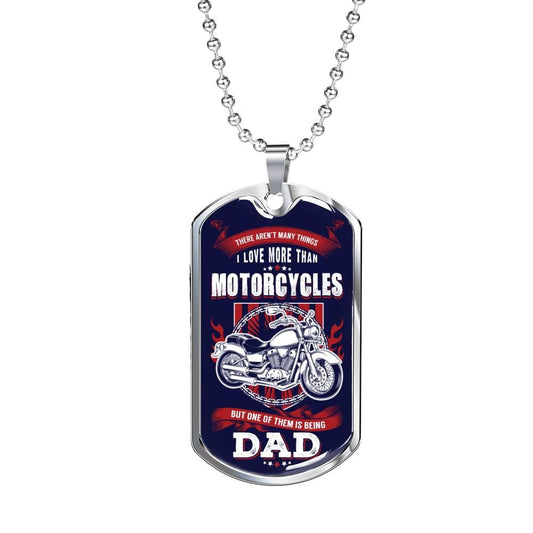 Gifts for Motorcycle Dad, Luxury Military Dog Tag Necklace For Dad