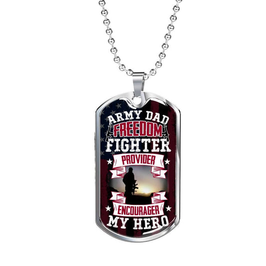 Dog Tag Necklace for Army Dad, Gift Necklace for Army Soldier, Military themed Necklace for Men