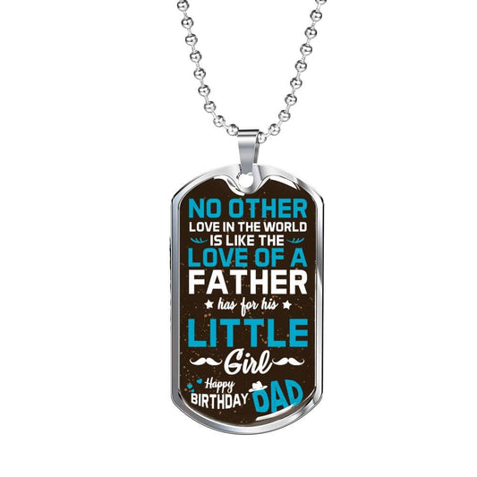 Daughter to Father happy Birthday Necklace, Luxury Military Dog Tag Necklace For Dad