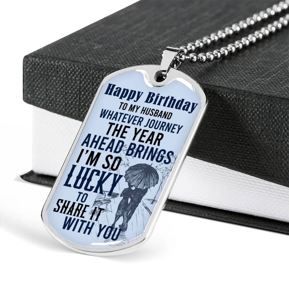 Husband Birthday Dog Tag, Luxury Military Dog Tag Necklace For Dad