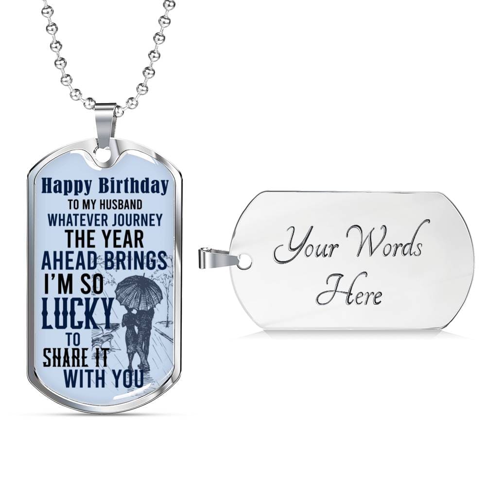 Husband Birthday Dog Tag, Luxury Military Dog Tag Necklace For Dad
