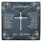 You Are A Joy To Our Hearts Message / Granddaughter Gift Necklace / Cubic Zirconia Cross Pendant for Granddaughter