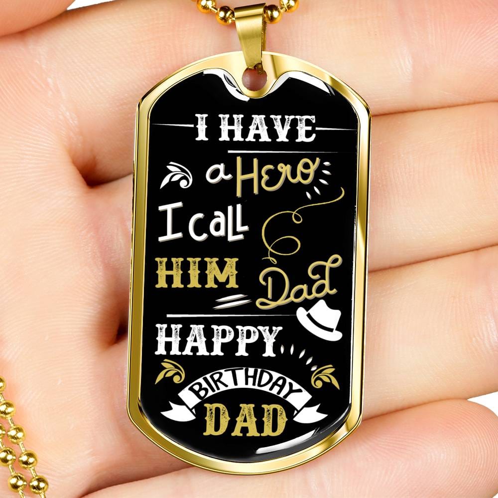 Birthday Dog Tag for Father Luxury Military Dog Tag Necklace For Dad