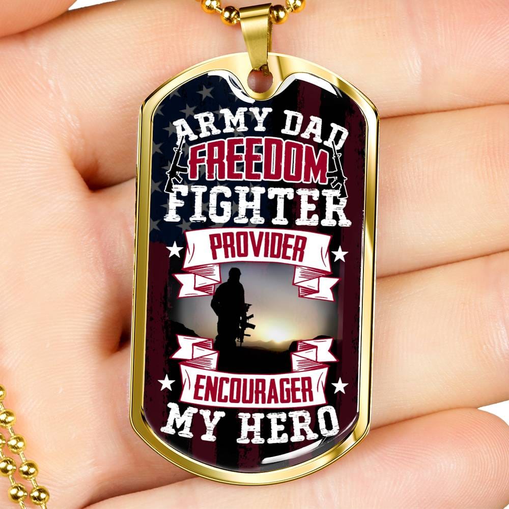 Dog Tag Necklace for Army Dad, Gift Necklace for Army Soldier, Military themed Necklace for Men