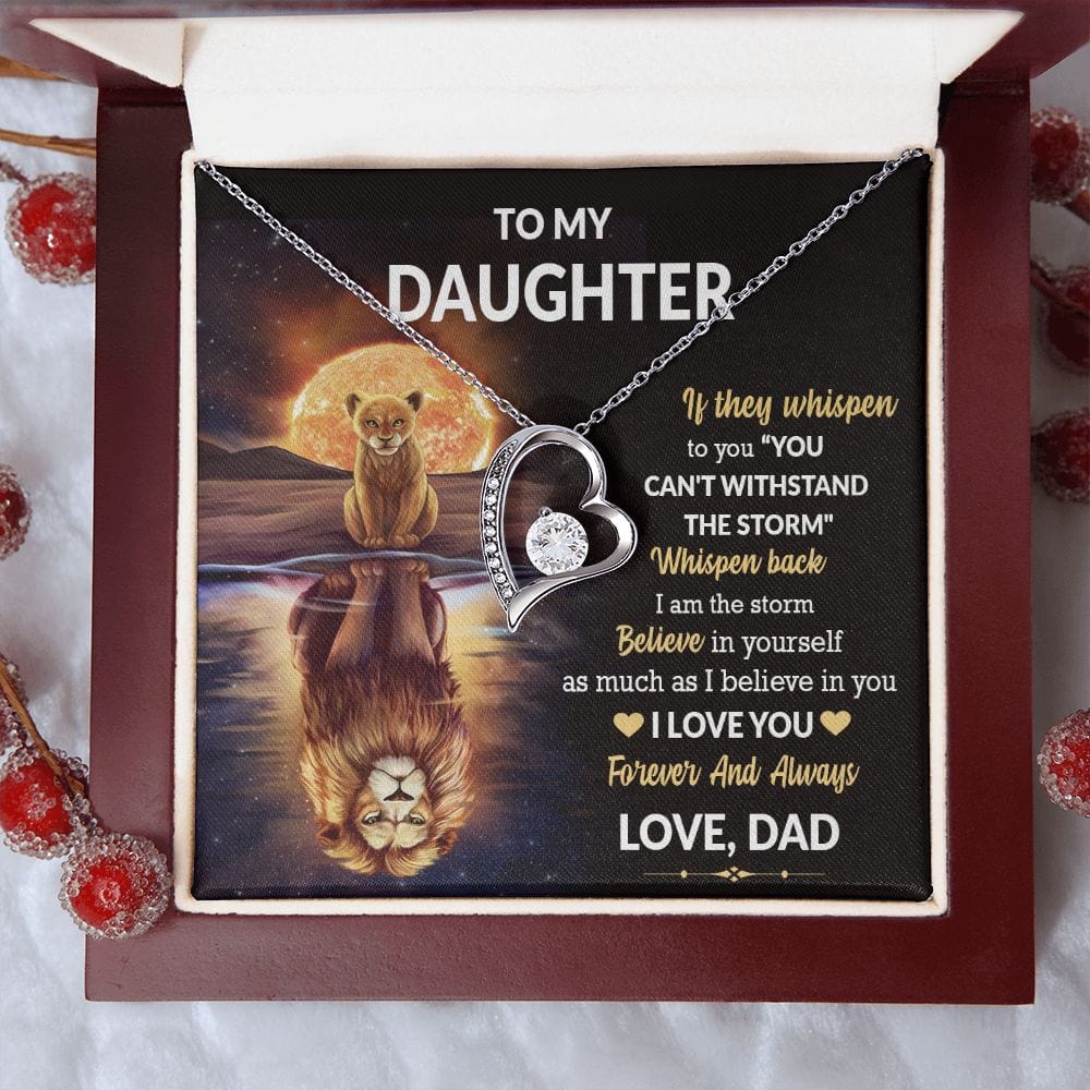 To My Daughter Gift Necklace From Dad / Forever Love Pendant Neklace for Daughter