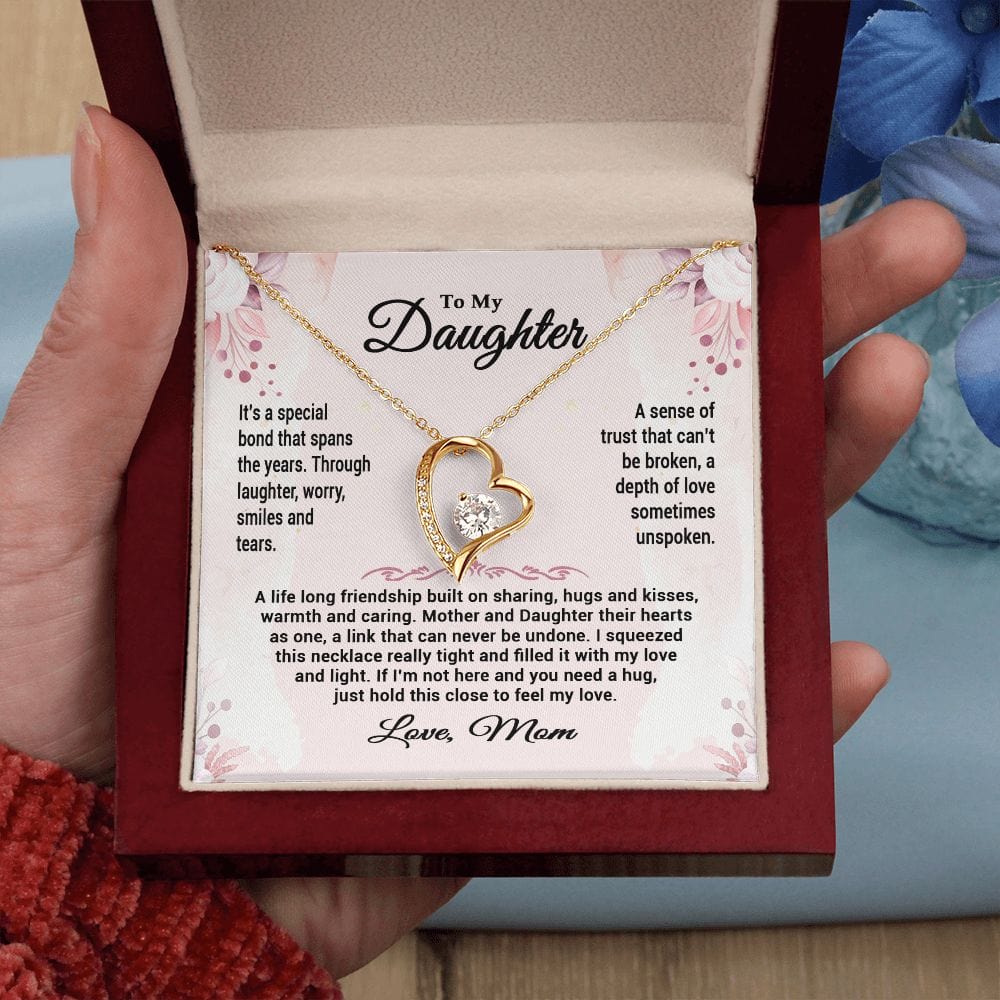 To My Daughter Gift Necklace from Mom / Forever Love Pendant Necklace for Daughter