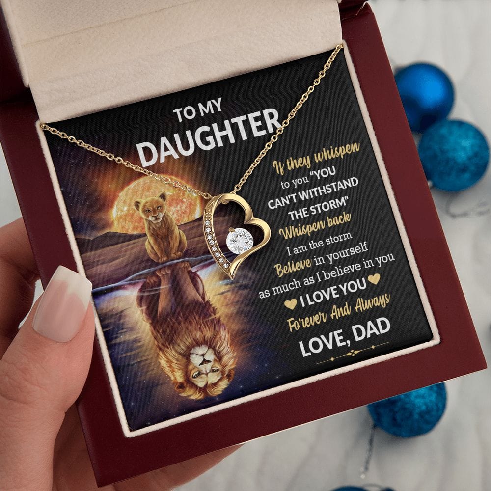 To My Daughter Gift Necklace From Dad / Forever Love Pendant Neklace for Daughter