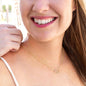 I smile because you are 10K Yellow Gold Hearts Necklace with 18Pave Set Diamonds