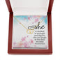 SHE PROVERB CARD 10K Yellow Gold Hearts Necklace with 18Pave Set Diamonds