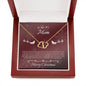 TO THE BEST MOM - CARD 10K Yellow Gold Hearts Necklace with 18Pave Set Diamonds