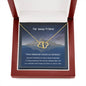 TRUE FRIENDSHIP KNOWS NO DISTANCE - CARD 10K Yellow Gold Hearts Necklace with 18Pave Set Diamonds