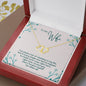 To Wife Message Card Jewelry, To Wife from Husband Gift Necklace, Solid Gold Hearts Necklace with Diamonds