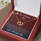 MERRY CHRISTMAS MOM - CARD 10K Yellow Gold Hearts Necklace with 18Pave Set Diamonds