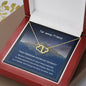 TRUE FRIENDSHIP KNOWS NO DISTANCE - CARD 10K Yellow Gold Hearts Necklace with 18Pave Set Diamonds