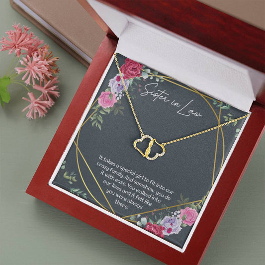 WALKED INTO OUR LIVES - CARD 10K Yellow Gold Hearts Necklace with 18Pave Set Diamonds