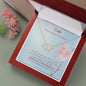 TO AN AMAZING FRIEND - CARD 10K Yellow Gold Hearts Necklace with 18Pave Set Diamonds