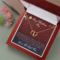 MERRY CHRISTMAS MOM - CARD 10K Yellow Gold Hearts Necklace with 18Pave Set Diamonds