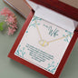 To Wife Message Card Jewelry, To Wife from Husband Gift Necklace, Solid Gold Hearts Necklace with Diamonds